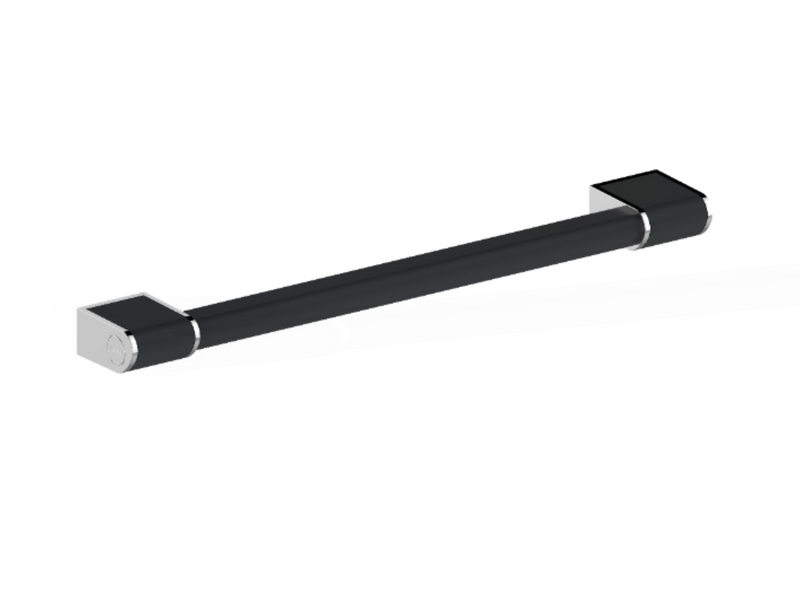 AKW Onyx 2 - 600mm grab rail - Matt Black rail and covers (12803BLK-LS)