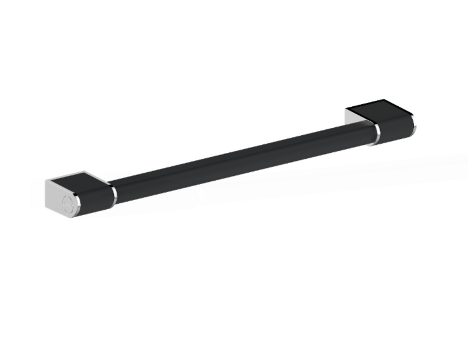 AKW Onyx 2 - 600mm grab rail - Matt Black rail and covers (12803BLK-LS)