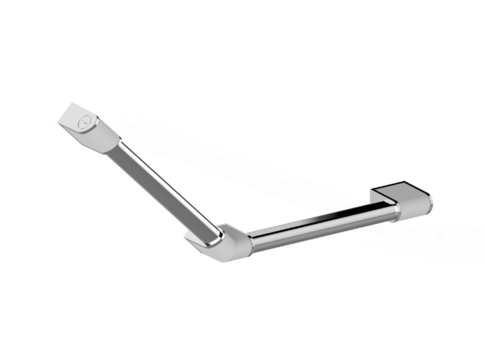 AKW Onyx 2 – 135° Angled Grab Rail – Chrome & White – 400x400mm (12804-LS)