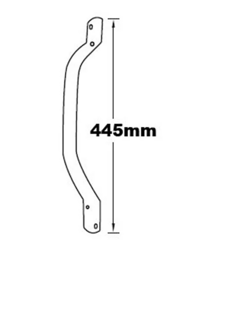 AKW 1700 Series 445mm Cranked Stainless Steel Grab Rail - Brown Epoxy Finish (01770)