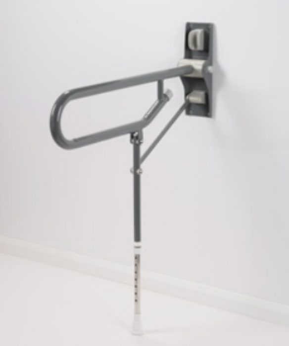 AKW 1800 Series Fold Up Toilet Support Grab Rail Adjustable Leg Mid Grey (01830MG)
