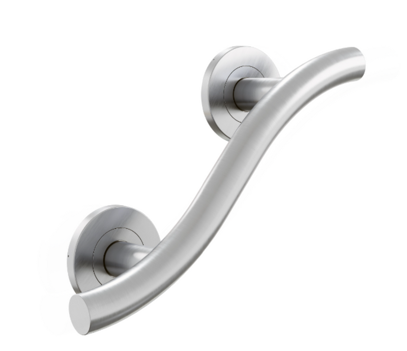 AKW 1200 Series Curved Satin Stainless Steel Grab Rail (All Sizes)