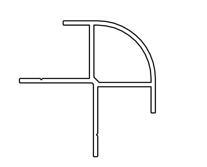 AKW Marlbrook Wall Panels External Corner Radiused Aluminium - 2440mm (27680)