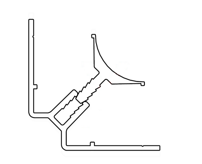 AKW Marlbrook Wall Panels Internal Corner assembly - Aluminium and PVC Profiles 2440mm (27688)