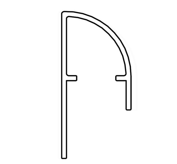 AKW Marlbrook Wall Panels Radiused Edging Strip End Cap Aluminium - 2440mm (27681)