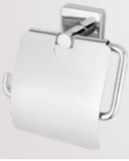 AKW Mars Toilet Roll Holder With Lid Silver (23672)