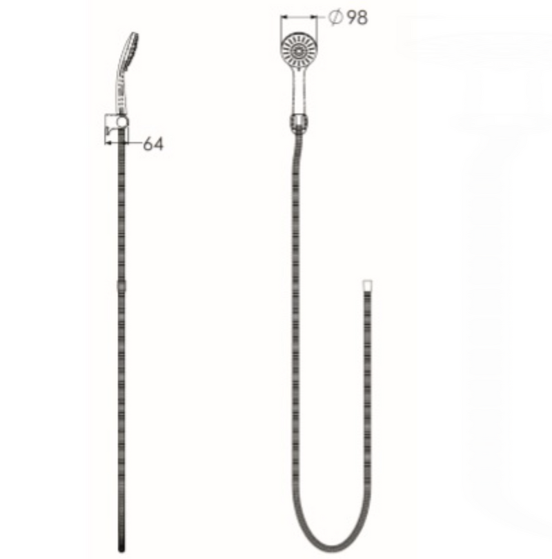 Akw Shower Riser AKW Basic Shower Kit (No Rail) with 1.5m Hose (30819) — www ...