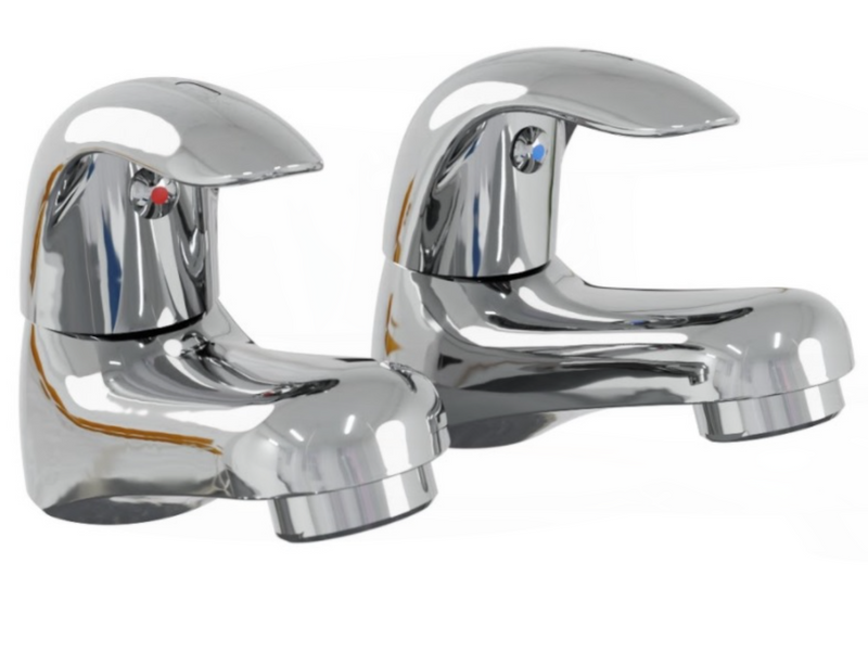 AKW Denova Lever Bath Taps (pair) Silver (30814)