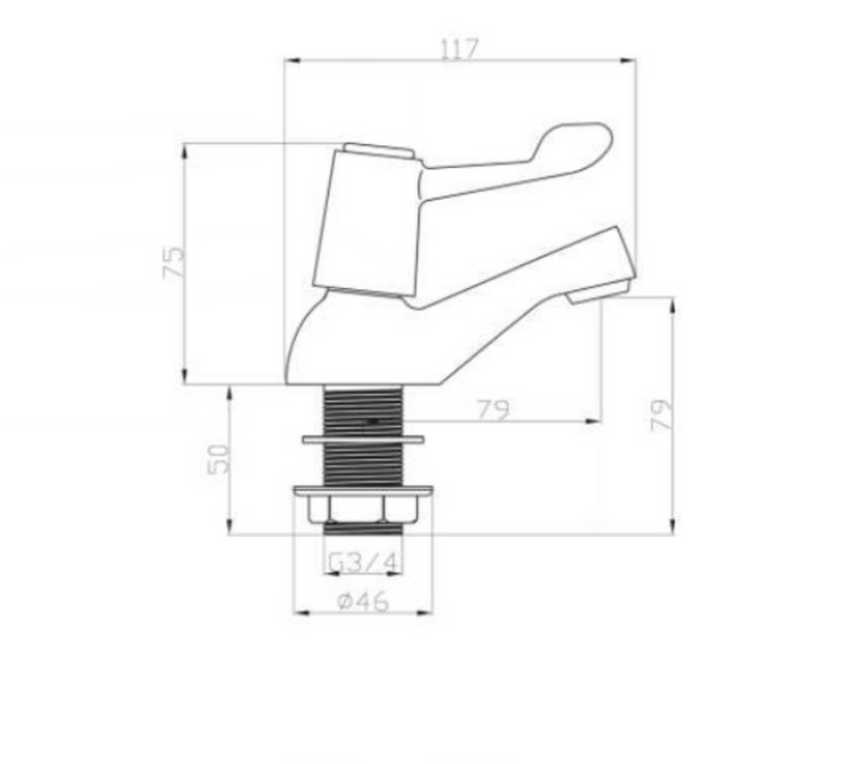 AKW Lever Handle Bath Taps (pair) Silver (30848)