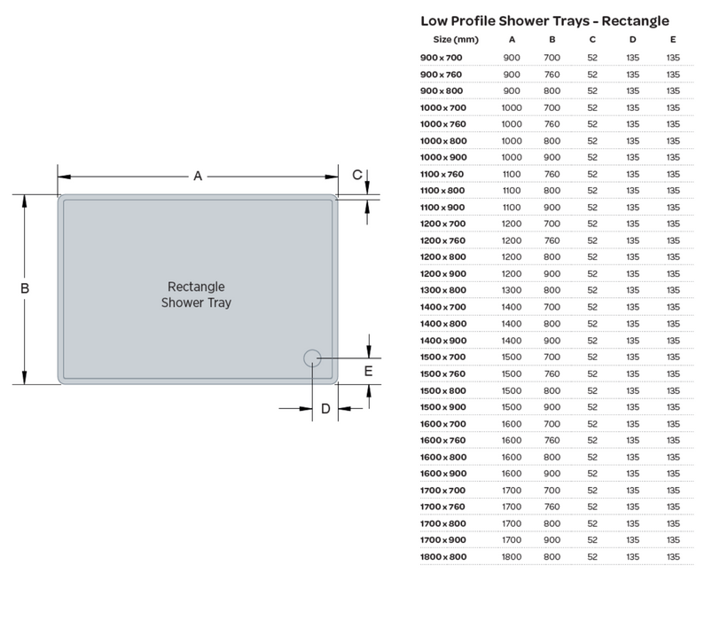 Kartell K-VIT 1400 x 800mm Rectangle Low Profile Shower Tray (UNR1408)