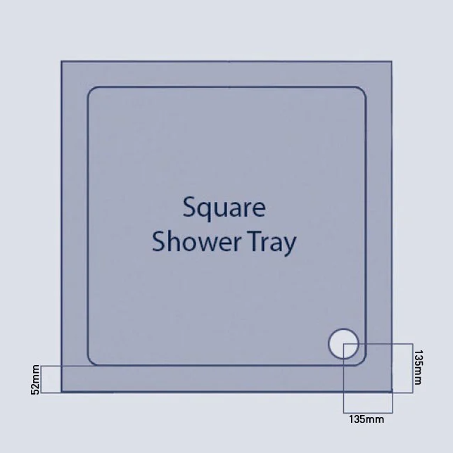 Kartell K-VIT Square Low Profile Shower Tray 1000x1000mm (KRS1010L)