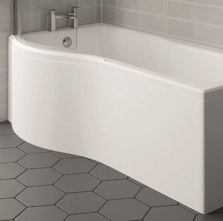 Kartell K-VIT Oblique P-Shaped Shower Bath 1700 x 850mm
