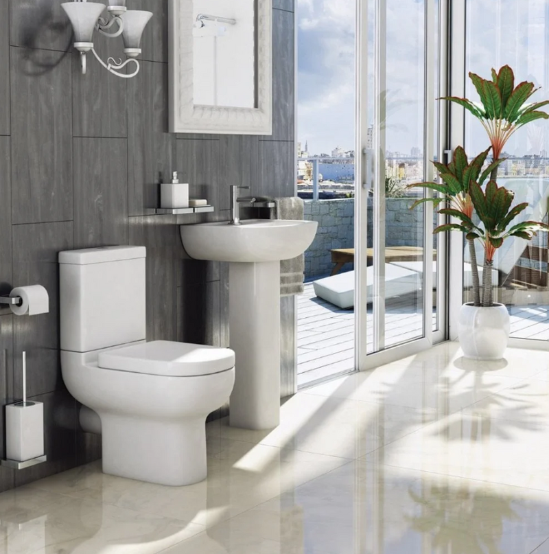 Kartell K-VIT Studio 550mm 1 Tap Hole Basin with Full Pedestal (POT290ST-POT451SE)