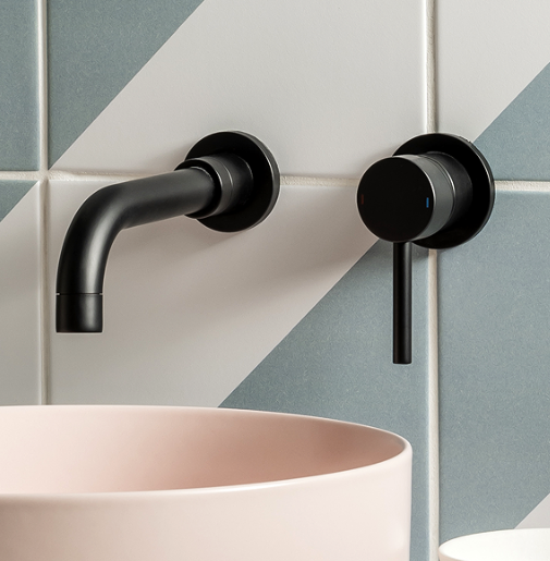 Kartell K-VIT Nero Round Wall Mounted Basin Mixer (TAP415NR)