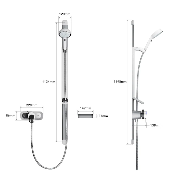 Mira Select EV Thermostatic Exposed Mixer Shower Chrome (31999W)