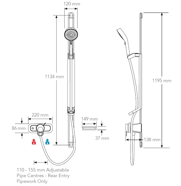 Mira Select EV Thermostatic Exposed Mixer Shower Chrome (31999W)