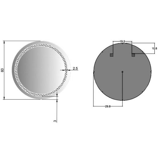 Kartell K-VIT Vista 600mm Circular LED Mirror (MIR001)