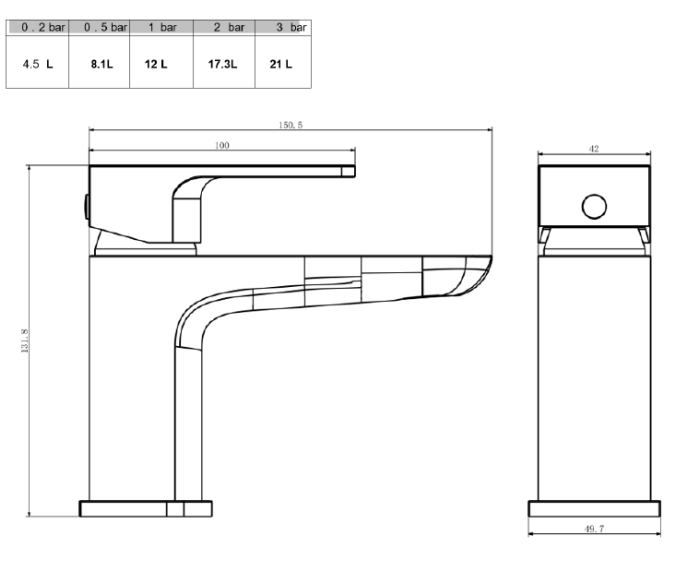 Kartell K-VIT Kolt Mono Mini Basin Mixer Matt Black (TAP312KBL)