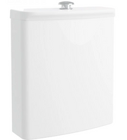 AKW Navlin low level cistern with raised push button flush and flush pipe, supplied in the 28322PB WC suite