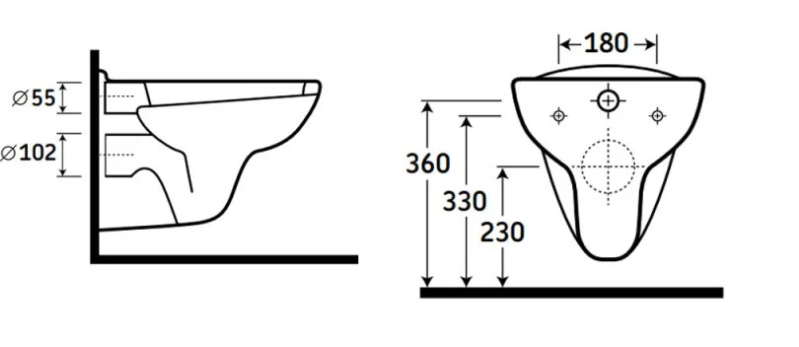 AKW Livenza Wall Hung Pan and Toilet Seat (23518 + 23519)