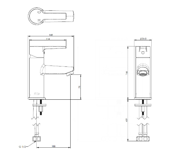 AKW Monobloc Spray Wash Basin Mixer Tap Polished Chrome (23118)