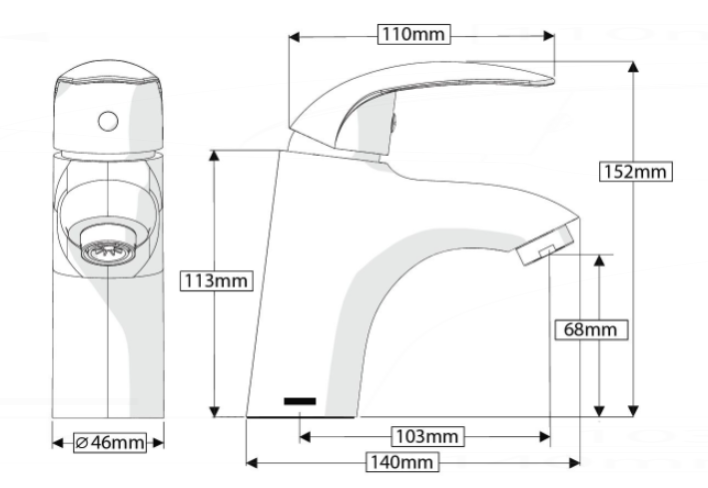 AKW Denova Mono Wash Basin Mixer Tap Including Clicker Waste (23316)