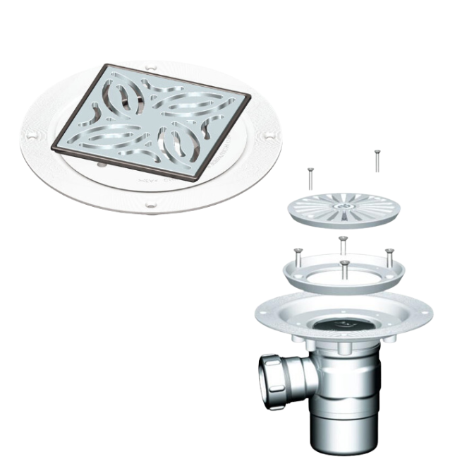 AKW Stainless Steel SS-TFWA Waste Adaptor with GW19 Waste For Tiled Floor (LB00103)