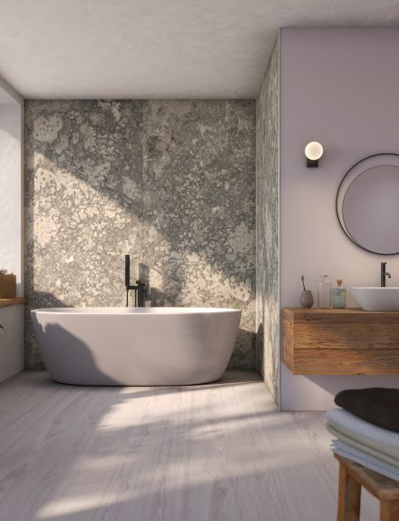 Selkie Textured Concrete Tongue & Groove MDF Wall Panel