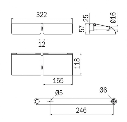 Inda Ego Double Toilet Roll Holder 33x4hx12cm (AV426ECR)