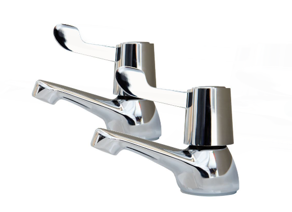 AKW Navlin 550mm 2TH Basin Pack Including Full Pedestal & Basin Lever Taps (28330)