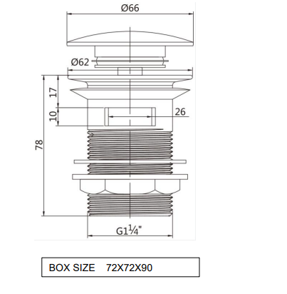 Kartell K-VIT Nero Round Click Basin Waste Slotted Matt Black (WAS040)