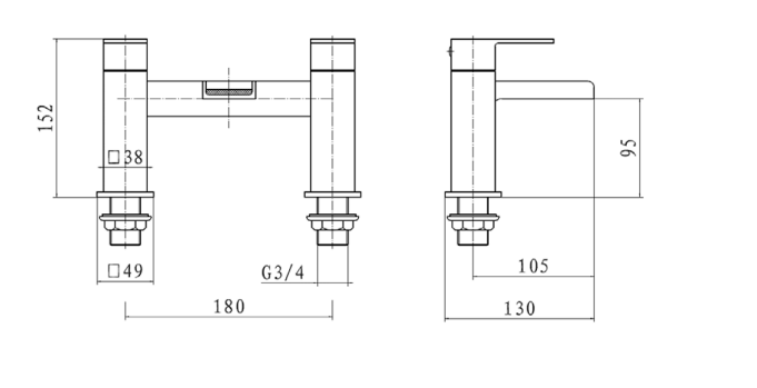 Kartell K-VIT Phase Bath Filler Chrome (TAP036PH)