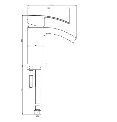 Kartell K-VIT Flair Mono Basin Mixer Chrome (TAP001FLJ)