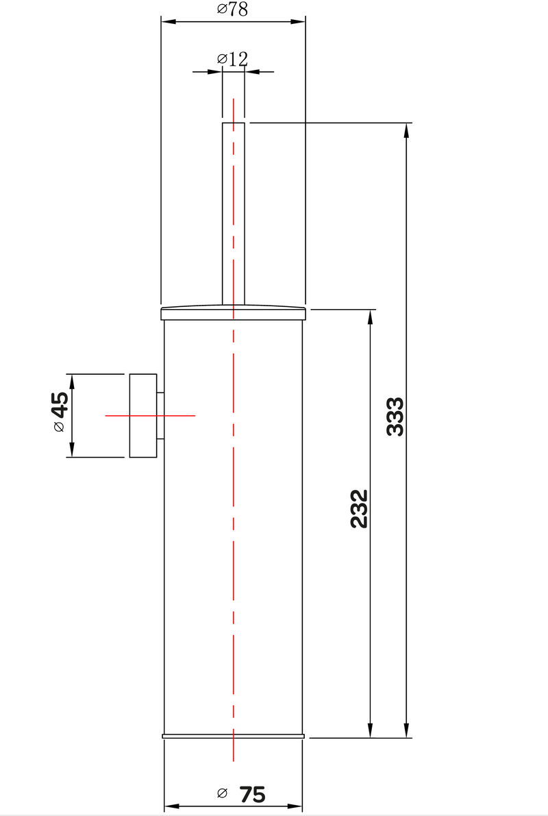 Kartell K-VIT Ottone Wall Mounted Toilet Brush And Holder (ACC203OT)