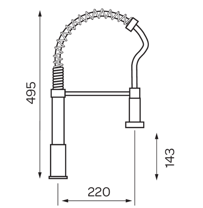 Kartell K-VIT Kitchen Sink Mixer With Pull Out Spray Chrome (KST001)