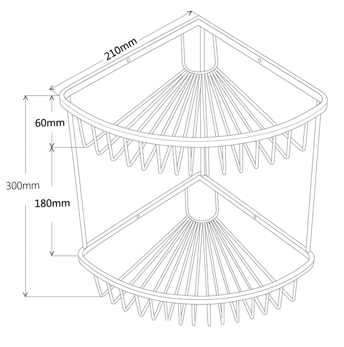 Kartell K-VIT Wire Work Double Corner Basket Chrome (ACC102)