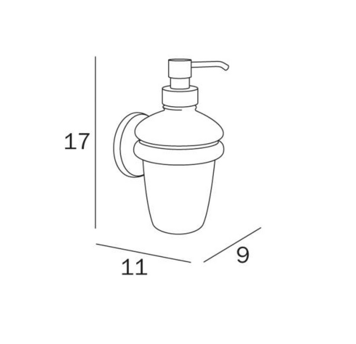 Inda Colorella Liquid Soap Dispenser 9x17hx11cm  Chrome  (A2367ACR21)