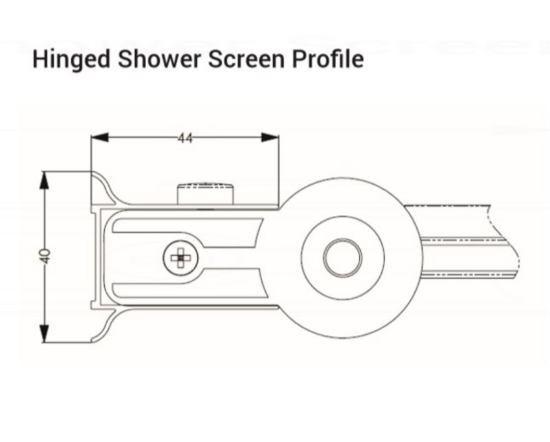 AKW Hinged Curved Top Bath Shower Screen 800mm (30805)
