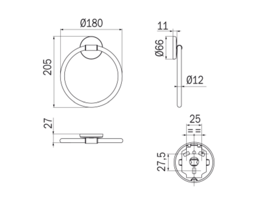 Inda Colorella Towel Ring 19x21hx3cm- Chrome (A2316TCR)