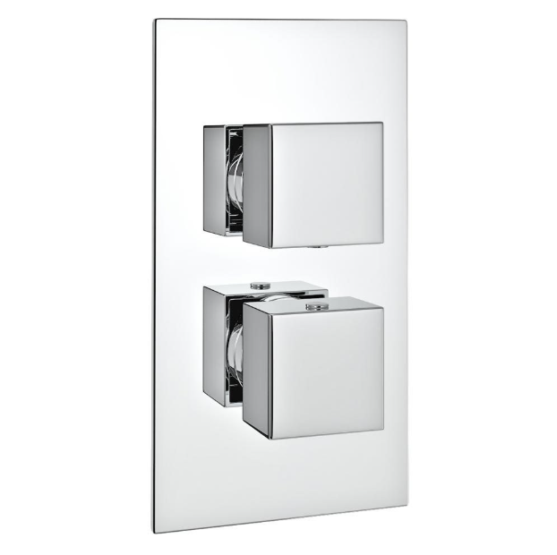 Kartell K-VIT Pure Option 3 Concealed Thermostatic Shower Set with Slide Rail Kit & Overhead Drencher – Chrome (SHO027PR)(SHO070CU)(SHO091OE)(SHO073CU)
