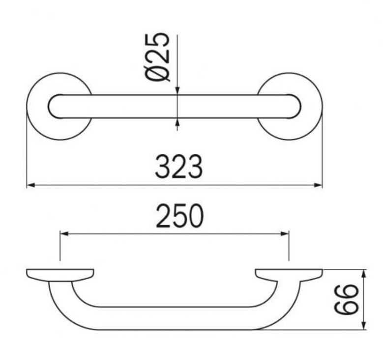 Inda Hotellerie 25cm Grab Bar - Chrome ( A0590MCR)