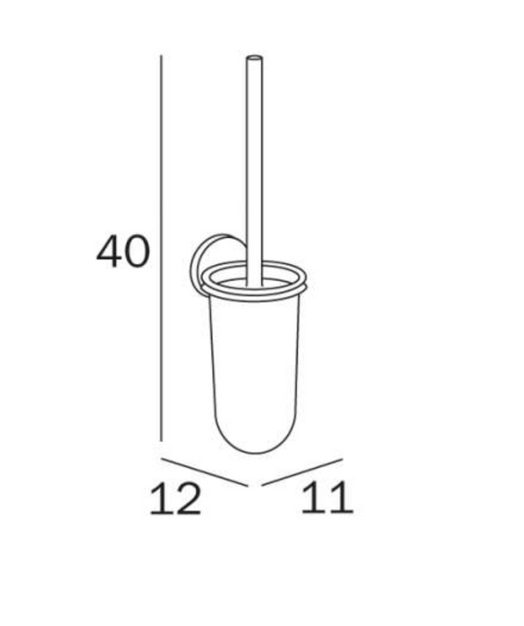 Inda Colorella Toilet Brush and Holder 11x40hx12cm - Chrome (A04140CR)