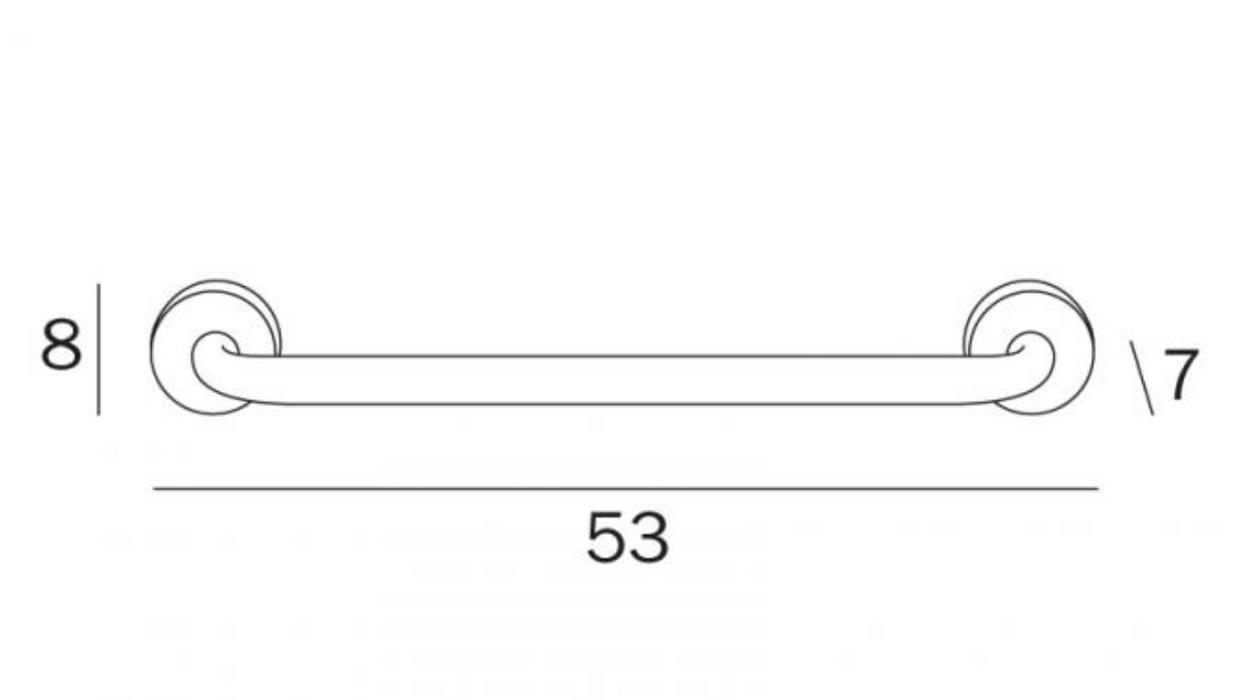 Inda Hotellerie Grab Bar 53x8hx7cm - Chrome (A0490FCR)