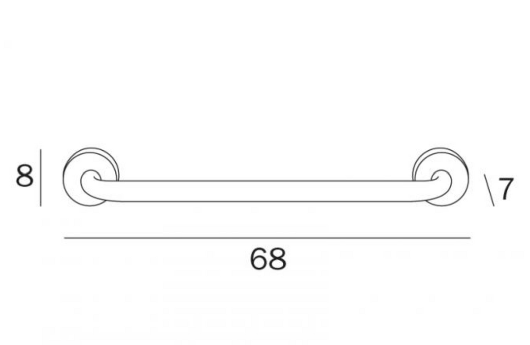 Inda Hotellerie Grab Bar 68x8hx7cm - Chrome ( A0490CCR)