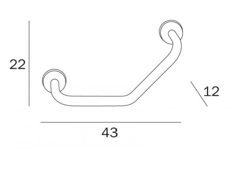 Inda Hotellerie Cranked Grab Bar 43x22hx12cm - Chrome (A0491TCR)