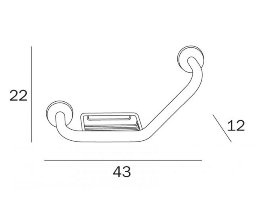 Inda Hotellerie Cranked Grab Bar with Basket 43x22hx12cm - Chrome (A0492TCR)