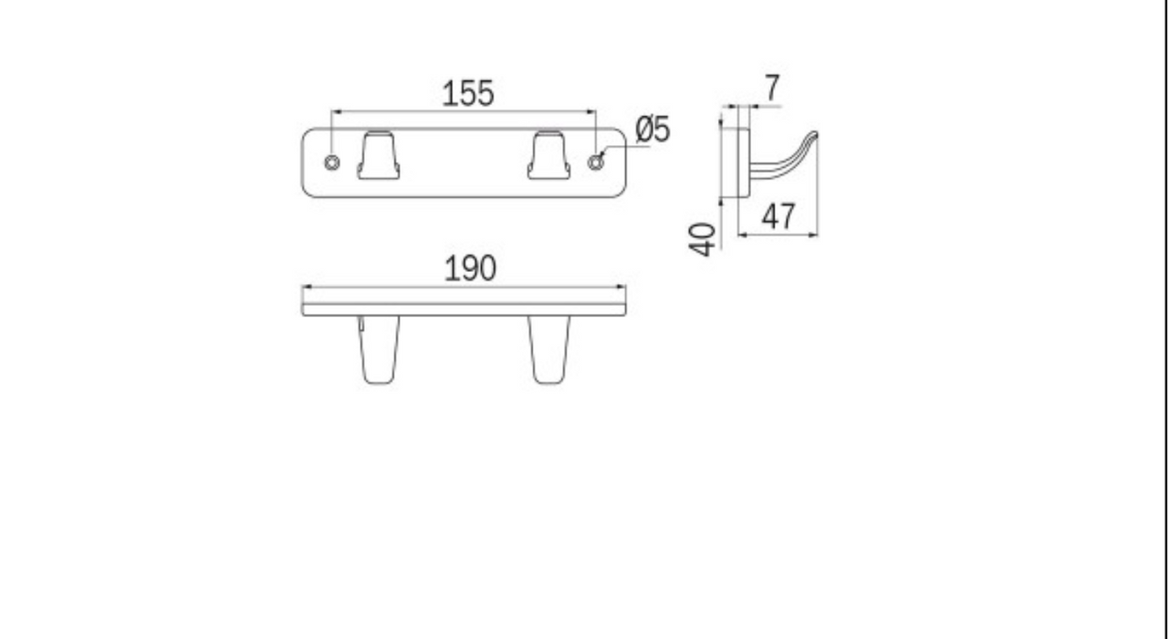 Inda Hotellerie Robe Hook 19x4hx5cm - Chrome (A12252CR003)
