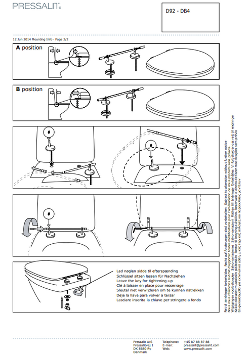 Pressalit Toilet Seat Dania With Cover White (R37000-D92999)