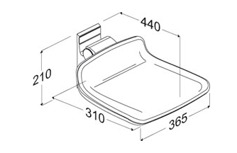 Pressalit PLUS Shower Seat 310, Fixed Height Grey (R7304112)