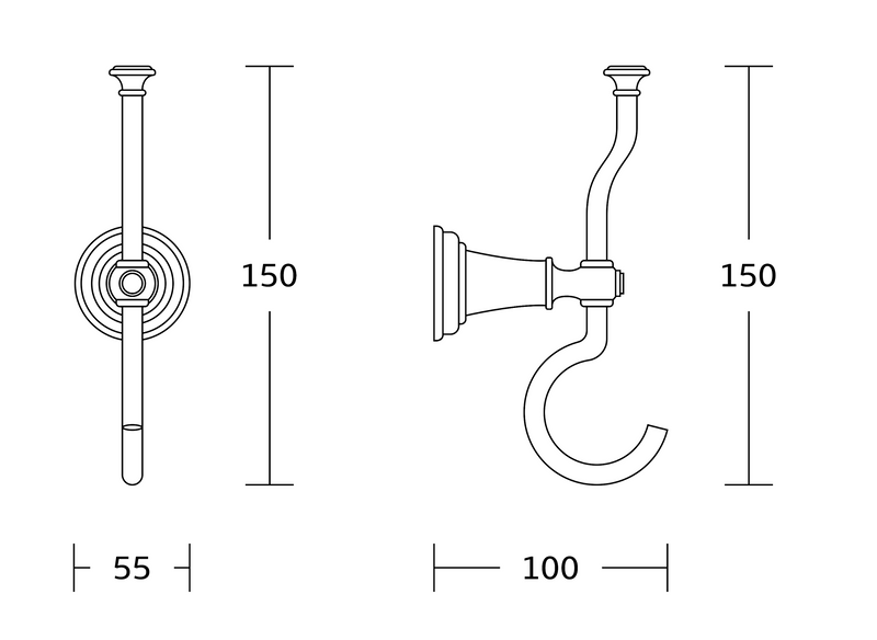 Kartell K-VIT Astley Robe Hook Chrome (ACC142)